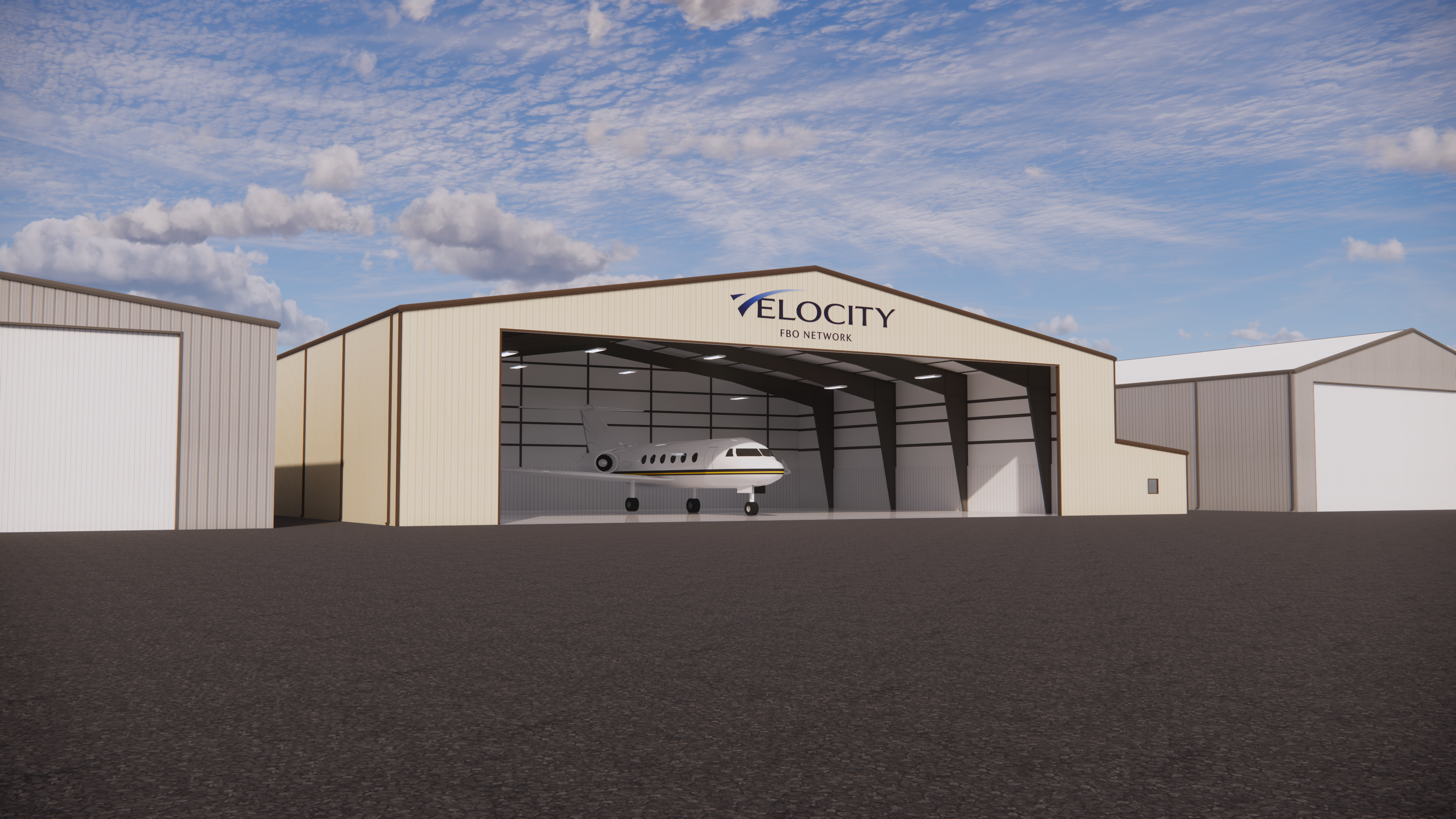 Front exterior rendering with window study